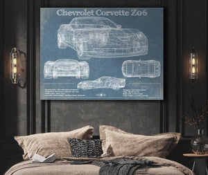 Cutler West Chevrolet Corvette Z06 Blueprint Vintage Auto Print