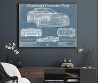 Cutler West Chevrolet Corvette Z06 Blueprint Vintage Auto Print