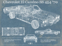 Cutler West Chevrolet Collection Chevrolet El Camino SS 454 1970 Vintage Blueprint Auto Print