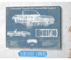 Cutler West Chevrolet Impala SS Convertible (1961) Blueprint Vintage Auto Print