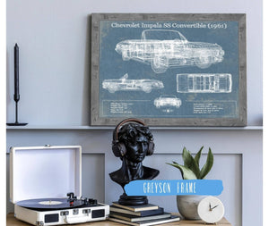 Cutler West Chevrolet Impala SS Convertible (1961) Blueprint Vintage Auto Print
