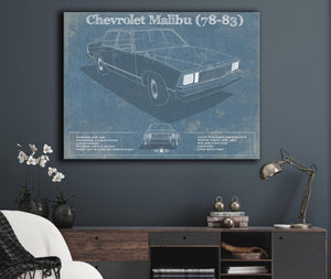 Cutler West Chevrolet Malibu 78-83 Blueprint Vintage Auto Patent Print