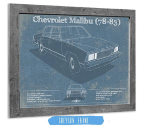 Cutler West Chevrolet Malibu 78-83 Blueprint Vintage Auto Patent Print