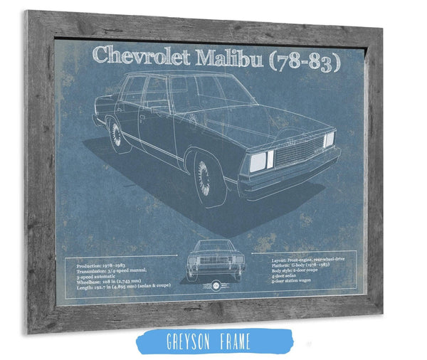 Cutler West Chevrolet Malibu 78-83 Blueprint Vintage Auto Patent Print