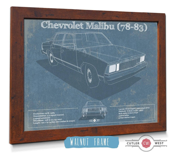 Cutler West Chevrolet Malibu 78-83 Blueprint Vintage Auto Patent Print