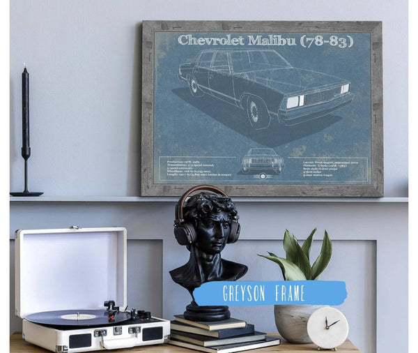 Cutler West Chevrolet Malibu 78-83 Blueprint Vintage Auto Patent Print