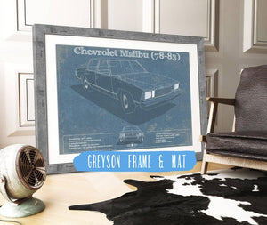Cutler West Chevrolet Malibu 78-83 Blueprint Vintage Auto Patent Print