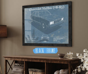 Cutler West Chevrolet Malibu 78-83 Blueprint Vintage Auto Patent Print