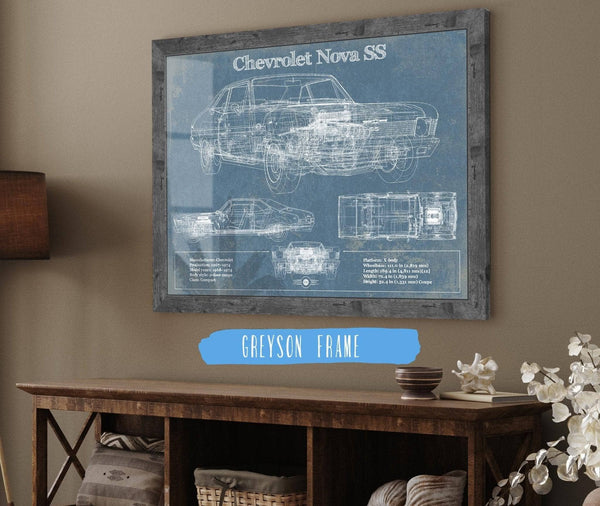 Cutler West Chevrolet Nova SS Blueprint Vintage Auto Patent Print