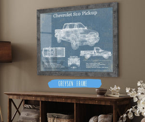 Cutler West Chevrolet S10 Pickup Vintage Blueprint Auto Print
