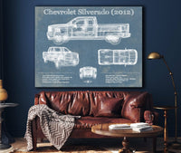 Cutler West Chevrolet Collection Chevrolet Silverado 2012 Vintage Blueprint Auto Print