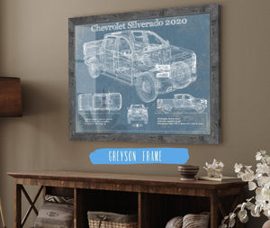Cutler West Chevrolet Silverado 2020 Blueprint Vintage Auto Patent Print