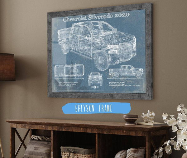 Cutler West Chevrolet Silverado 2020 Blueprint Vintage Auto Patent Print