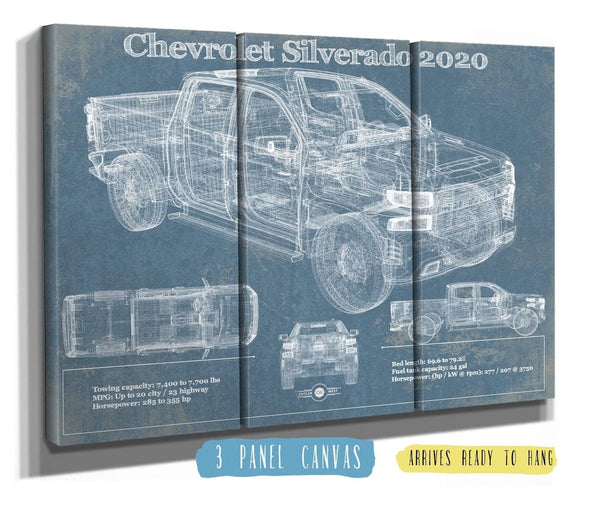 Cutler West Chevrolet Silverado 2020 Blueprint Vintage Auto Patent Print