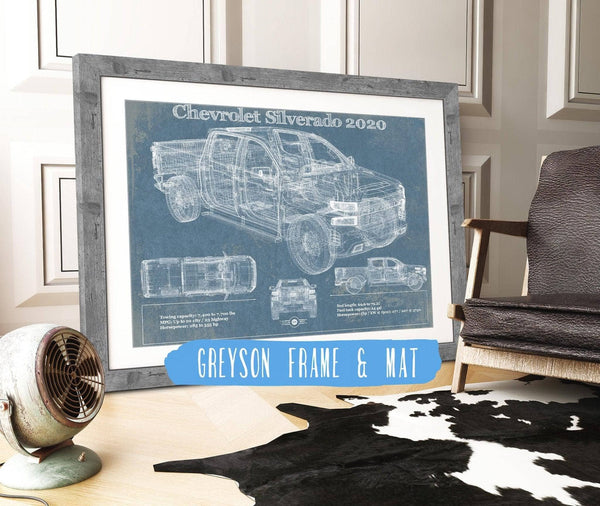 Cutler West Chevrolet Silverado 2020 Blueprint Vintage Auto Patent Print