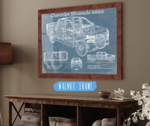 Cutler West Chevrolet Silverado 2020 Blueprint Vintage Auto Patent Print