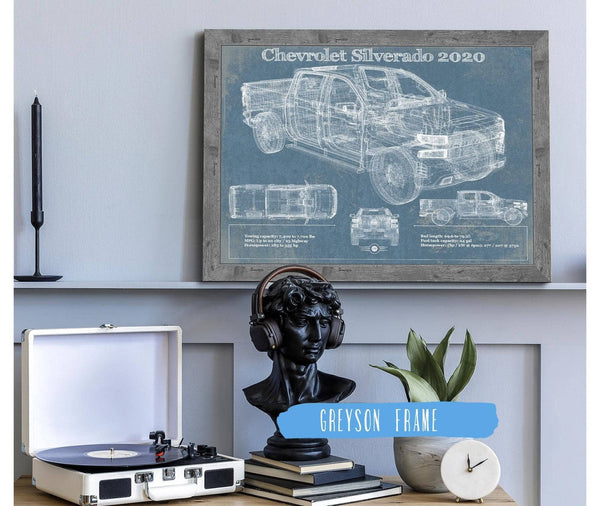 Cutler West Chevrolet Silverado 2020 Blueprint Vintage Auto Patent Print