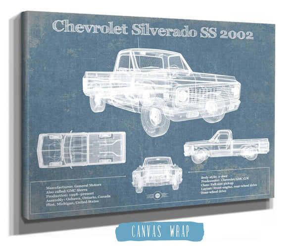 Cutler West Chevrolet Silverado SS 2002 Blueprint Vintage Auto Patent Print