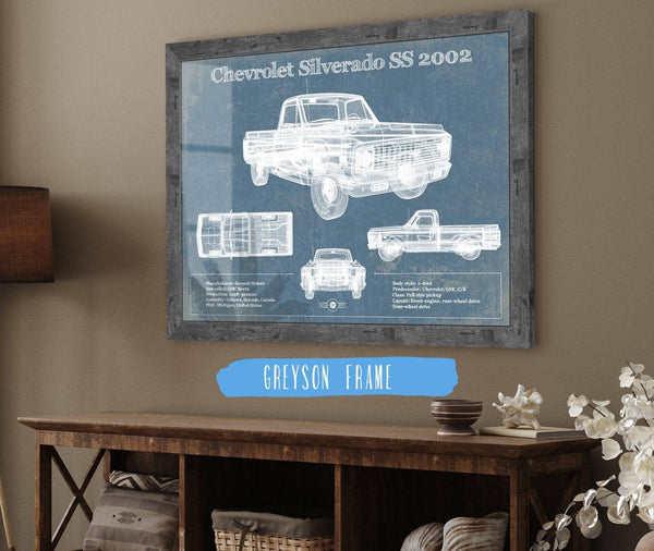 Cutler West Chevrolet Silverado SS 2002 Blueprint Vintage Auto Patent Print