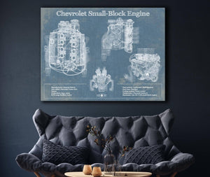 Cutler West Chevrolet Small-Block Engine Vintage Blueprint Auto Engine Patent Print