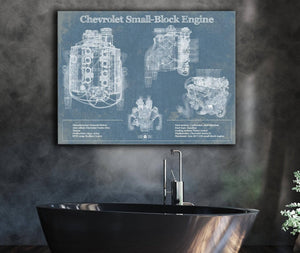 Cutler West Chevrolet Small-Block Engine Vintage Blueprint Auto Engine Patent Print