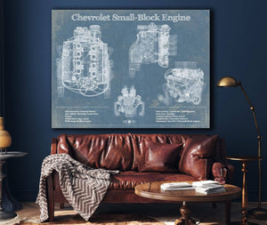 Cutler West Chevrolet Small-Block Engine Vintage Blueprint Auto Engine Patent Print