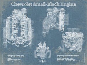 Cutler West Chevrolet Small-Block Engine Vintage Blueprint Auto Engine Patent Print
