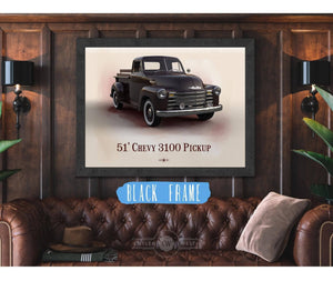 Cutler West Chevy 3100 Pickup 1951 - Blueprint Vintage Auto Print