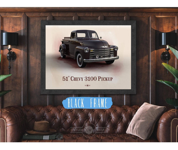 Cutler West Chevy 3100 Pickup 1951 - Blueprint Vintage Auto Print