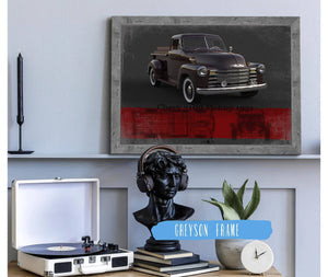 Cutler West Chevy 3100 Pickup 1951 Blueprint Vintage Auto Print