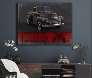 Cutler West Chevy 3100 Pickup 1951 Blueprint Vintage Auto Print