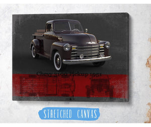 Cutler West Chevy 3100 Pickup 1951 Blueprint Vintage Auto Print