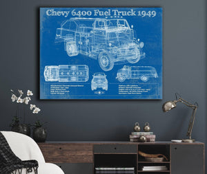 Cutler West Chevy 6400 Fuel Truck 1949 Vintage Blueprint Auto Print