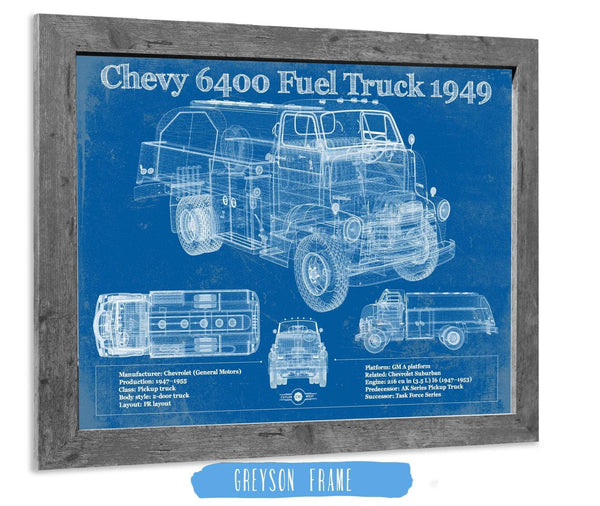 Cutler West Chevy 6400 Fuel Truck 1949 Vintage Blueprint Auto Print