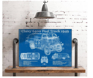 Cutler West Chevy 6400 Fuel Truck 1949 Vintage Blueprint Auto Print