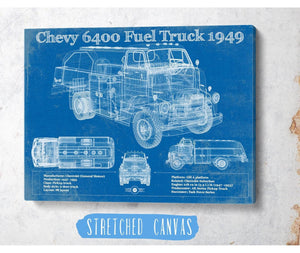 Cutler West Chevy 6400 Fuel Truck 1949 Vintage Blueprint Auto Print