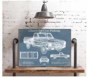 Cutler West Chevy C10 Pickup 2nd Generation Vintage Blueprint Auto Print