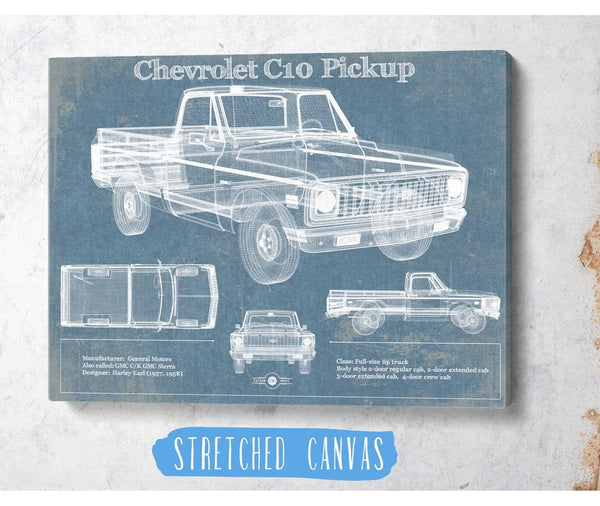 Cutler West Chevy C10 Pickup 2nd Generation Vintage Blueprint Auto Print