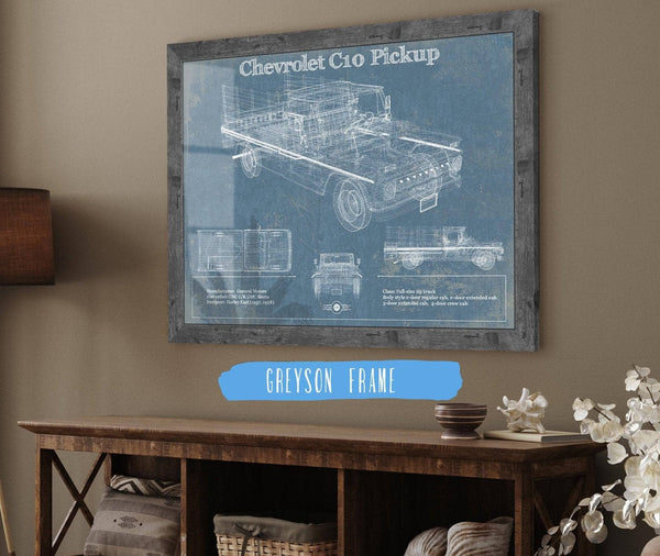Cutler West Chevy C10 Pickup Vintage Blueprint Auto Print