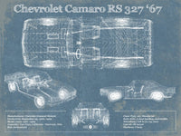 Cutler West Chevrolet Collection Chevy Camaro 327 RS 1967 Vintage Blueprint Auto Print