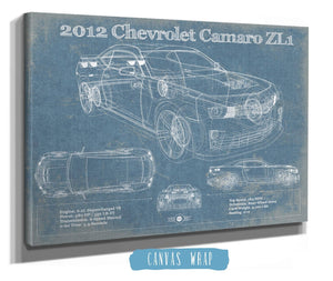 Cutler West Chevy Camaro ZL1 2012 Vintage Blueprint Auto Print