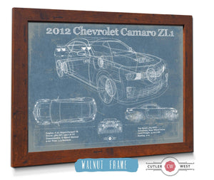 Cutler West Chevy Camaro ZL1 2012 Vintage Blueprint Auto Print