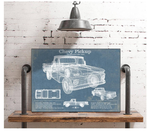 Cutler West Chevy Pickup, First Generation 1960-1966 Vintage Auto Print
