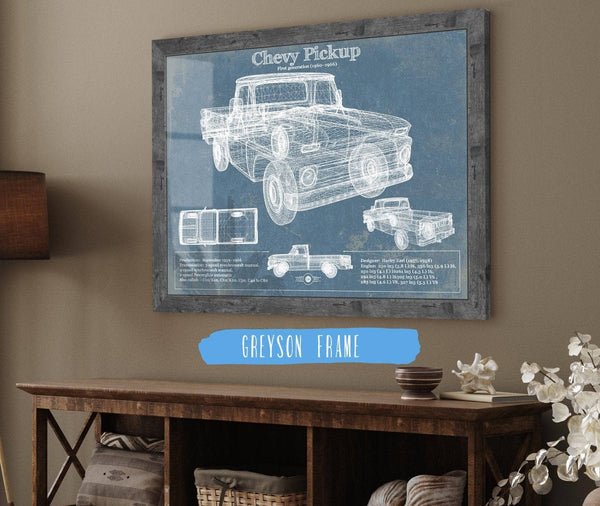 Cutler West Chevy Pickup, First Generation 1960-1966 Vintage Auto Print