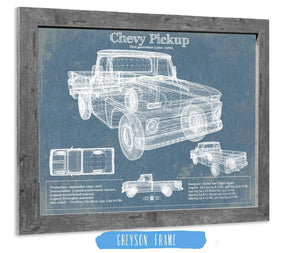 14" x 11" / Greyson Frame Cutler West Chevy Pickup, First Generation 1960-1966 Vintage Auto Print