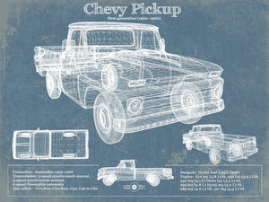 14" x 11" / Unframed Cutler West Chevy Pickup, First Generation 1960-1966 Vintage Auto Print