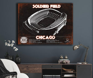 Cutler West Chicago Bears Stadium Seating Chart Soldier Field - Vintage Football Print