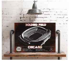 Cutler West Chicago Bears Stadium Seating Chart Soldier Field - Vintage Football Print