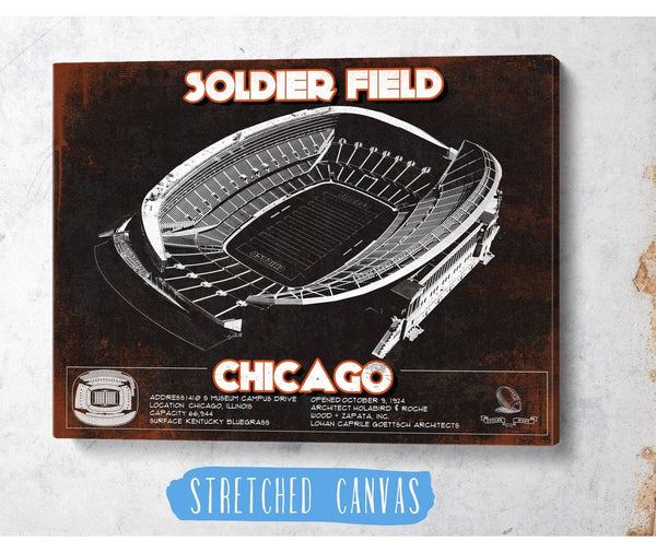 Cutler West Chicago Bears Stadium Seating Chart Soldier Field - Vintage Football Print