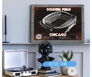 Cutler West Chicago Bears Stadium Seating Chart Soldier Field - Vintage Football Print